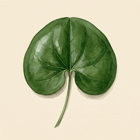 Reniform leaf illustration — Asarum caudatum (wild ginger)