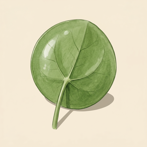 Peltate leaf illustration — Pilea peperomioides
