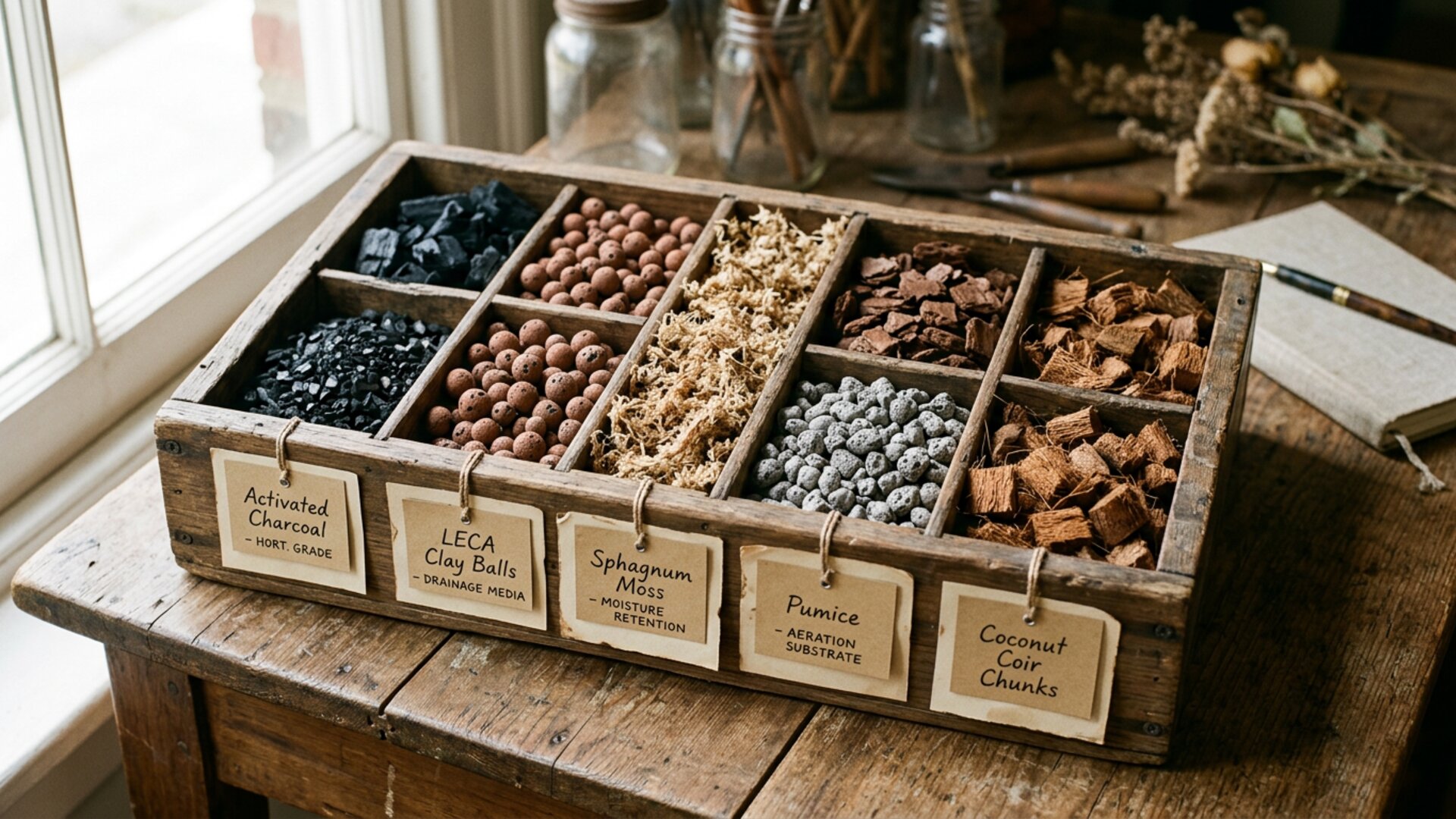 Botanical specimen tray with horticultural ingredients